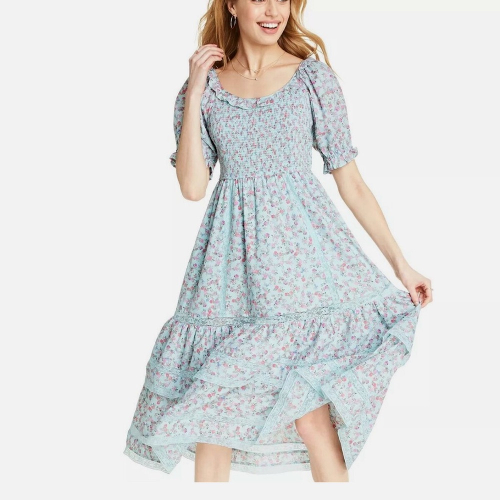 Target X Love Shack Fancy dress blue floral size XL